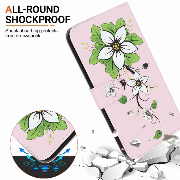 Samsung Galaxy A23 phone case featuring crystal texture colored drawing, made of durable TPU and PU leather with wallet and kickstand functions.